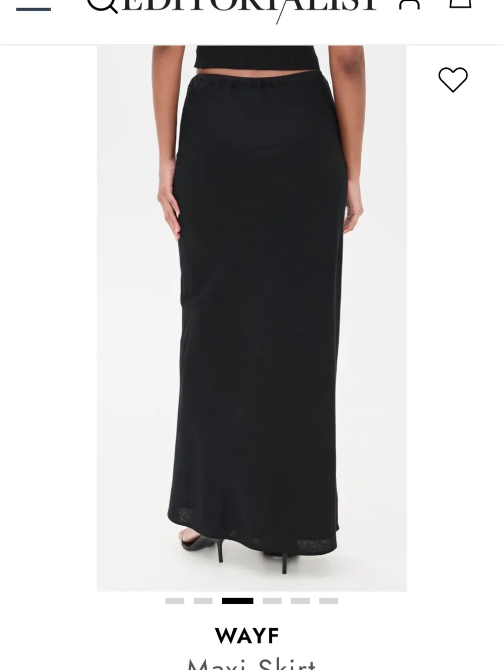 WAYF Black Linen Maxi Skirt: minimalist - Picture 5 of 8
